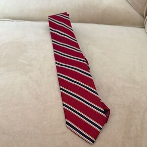 Elegant Red and Blue Striped Men's Tie